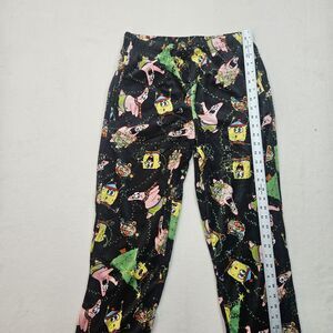 SpongeBob SquarePants Pajama Pants Men's Medium Black Christmas lights
